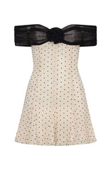 Bliss Mode Mini Dress Cream/Black Polka Dot