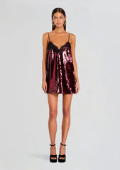Olive Sequin Lace Dress